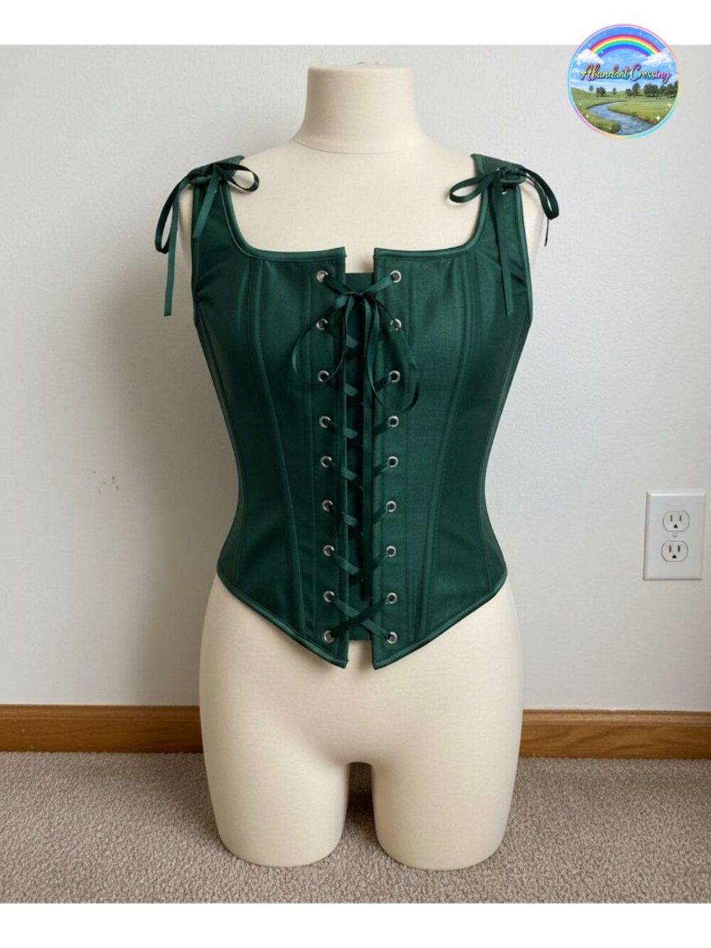 Renaissance Corset Top Lace Up Overbust Bustier Zip Medieval